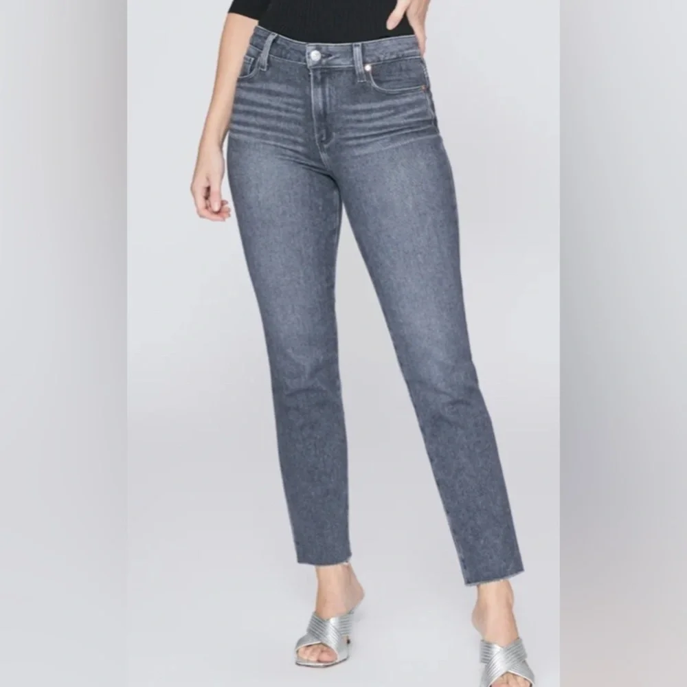 PAIGE Women's Straight Leg Jeans in Dark Gray